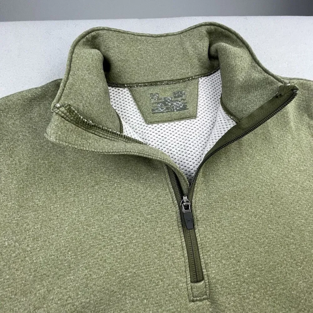 Under Armor 1/4 Zip Pullover Men’s M Army Green Cold Gear Micro Fleece Lined